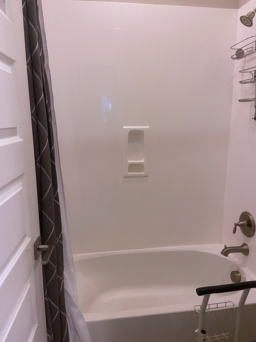 Standard tub and shower before remodel