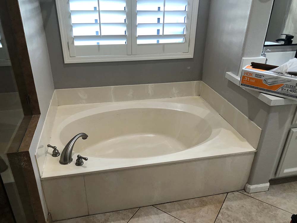 Standard tub and shower before remodel